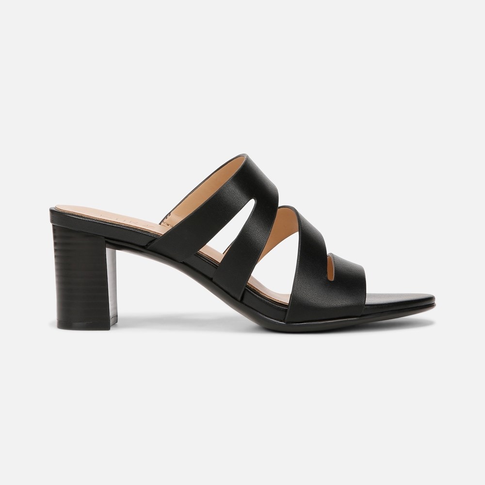 Naturalizer Beaming Slide Sandal - Black Smooth Faux Leather Naturalizer Beaming Slide Sandal - Black Smooth Faux Leather