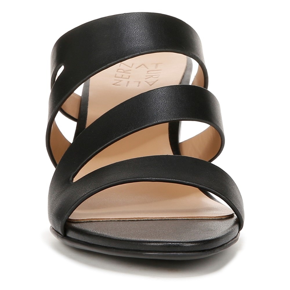 Naturalizer Beaming Slide Sandal - Black Smooth Faux Leather Naturalizer Beaming Slide Sandal - Black Smooth Faux Leather