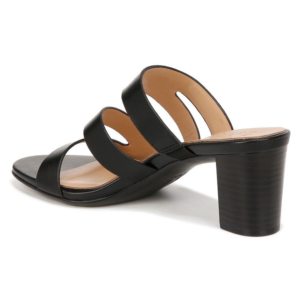 Naturalizer Beaming Slide Sandal - Black Smooth Faux Leather Naturalizer Beaming Slide Sandal - Black Smooth Faux Leather