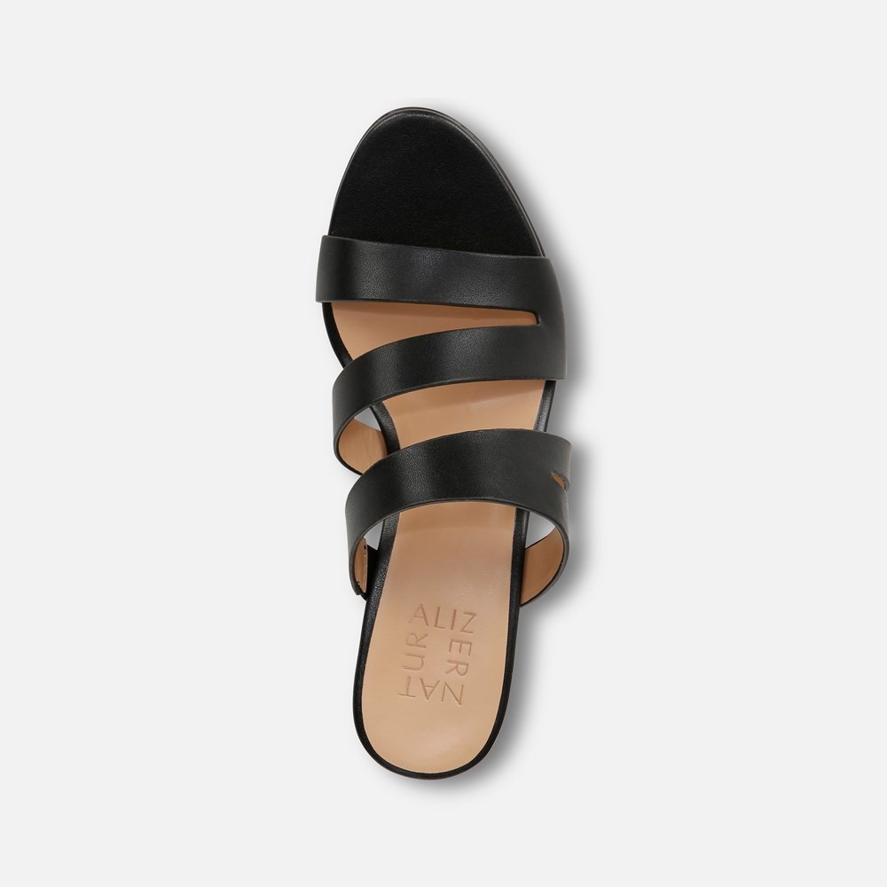 Naturalizer Beaming Slide Sandal - Black Smooth Faux Leather Naturalizer Beaming Slide Sandal - Black Smooth Faux Leather