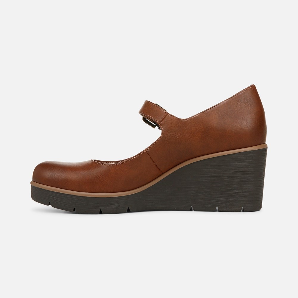 Naturalizer SOUL Adore Mary Jane Wedge - Toffee Brown Faux Leather Naturalizer SOUL Adore Mary Jane Wedge - Toffee Brown Faux Leather