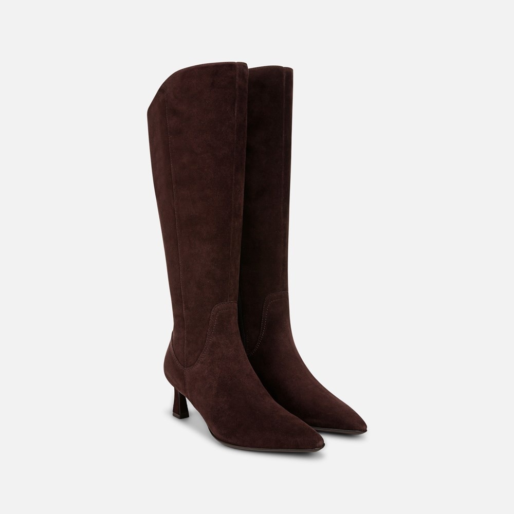 Naturalizer Deesha Knee High Boot - Mahogany Brown Suede