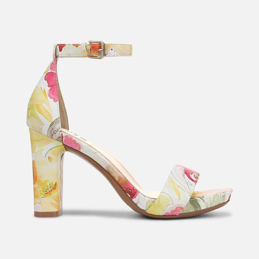 Naturalizer Joy Dress Sandal - Sunlight Yellow Floral Leather Naturalizer Joy Dress Sandal - Sunlight Yellow Floral Leather