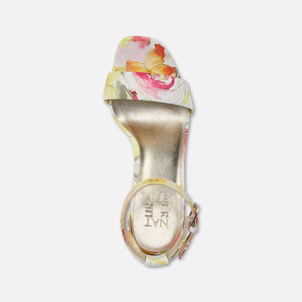 Naturalizer Joy Dress Sandal - Sunlight Yellow Floral Leather Naturalizer Joy Dress Sandal - Sunlight Yellow Floral Leather