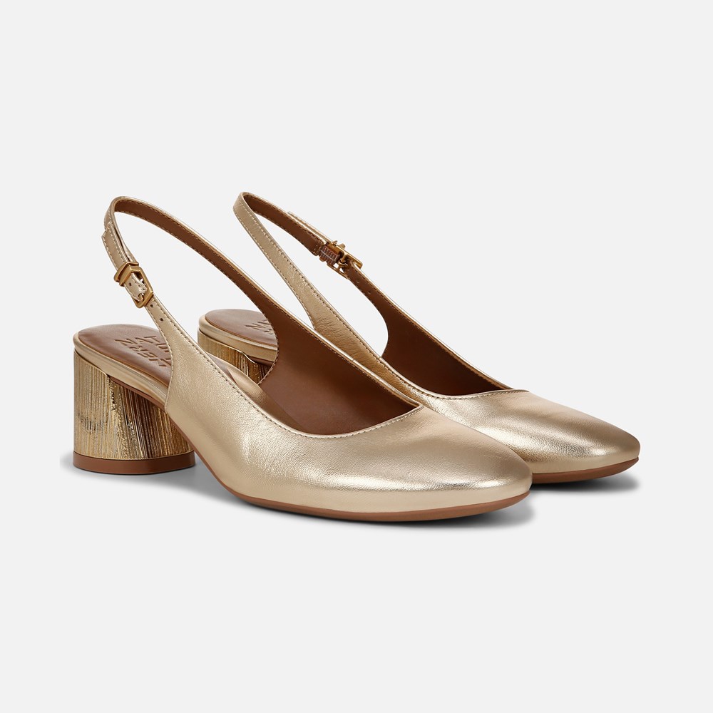 Naturalizer Lane Slingback Pump - Dark Gold Leather