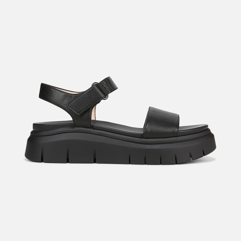 Naturalizer SOUL Poppi Wedge Sandal - Black tumbled Naturalizer SOUL Poppi Wedge Sandal - Black tumbled