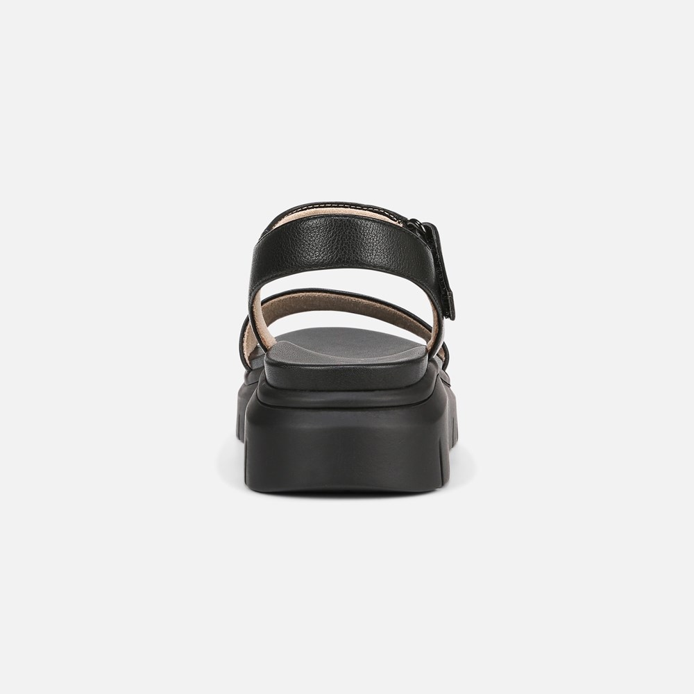 Naturalizer SOUL Poppi Wedge Sandal - Black tumbled Naturalizer SOUL Poppi Wedge Sandal - Black tumbled