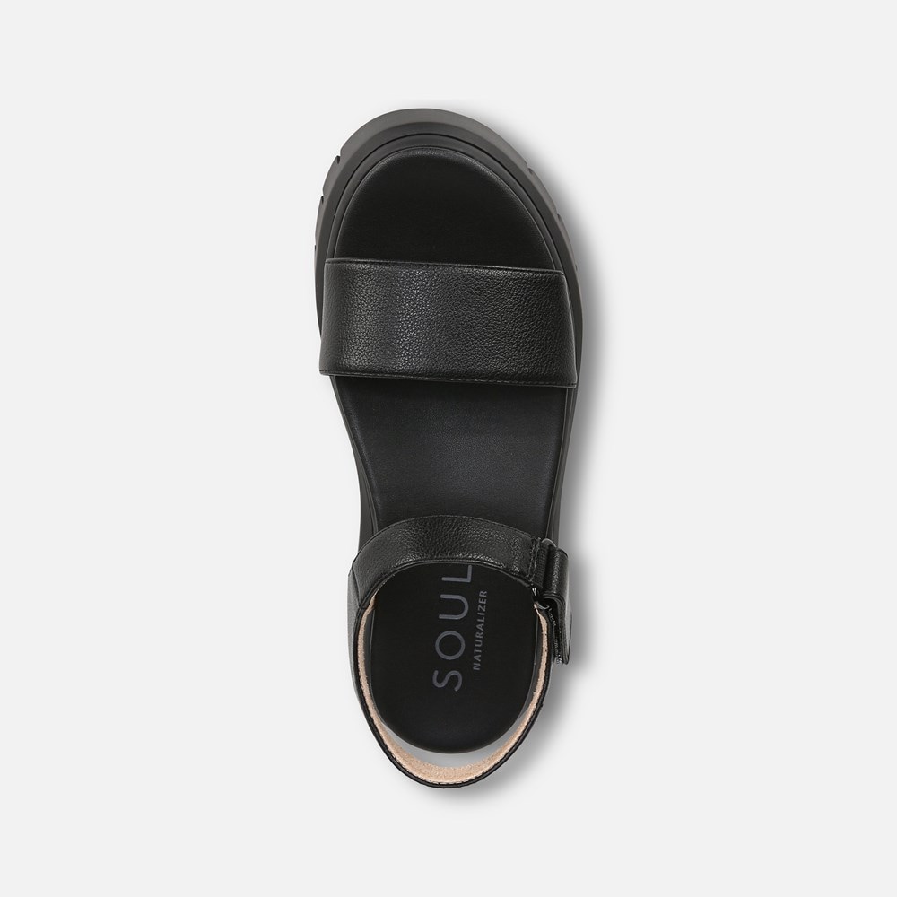 Naturalizer SOUL Poppi Wedge Sandal - Black tumbled Naturalizer SOUL Poppi Wedge Sandal - Black tumbled