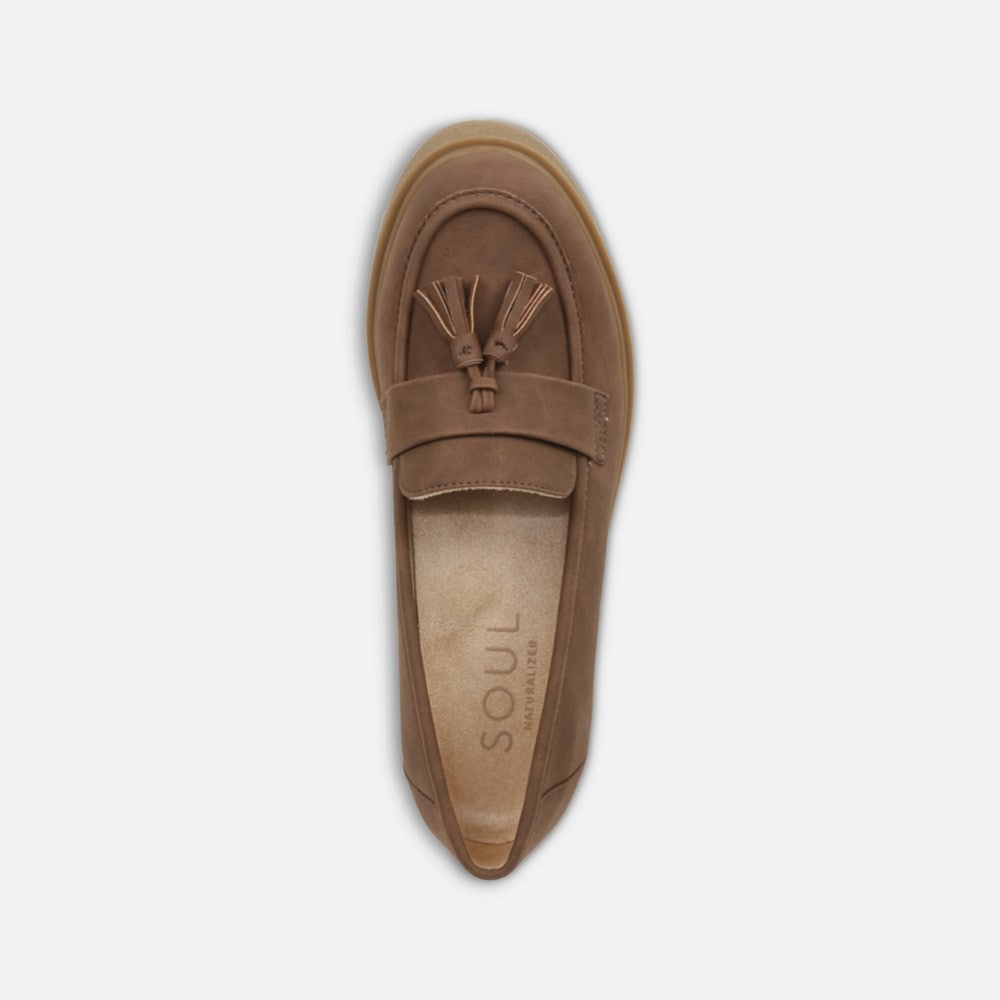 Naturalizer SOUL Josie Lug Loafer - Cinnamon Brown Synthetic Naturalizer SOUL Josie Lug Loafer - Cinnamon Brown Synthetic