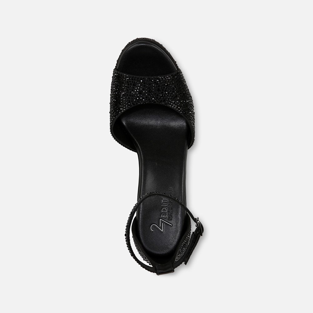 Naturalizer 27 Edit Delphie Dress Sandal - Black Satin Fabric Naturalizer 27 Edit Delphie Dress Sandal - Black Satin Fabric