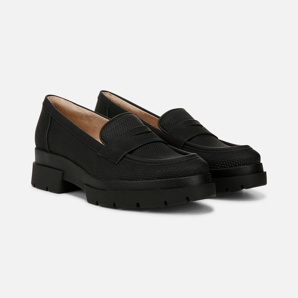 Naturalizer SOUL Ophelia Lug Sole Loafer - Black Faux Leather Naturalizer SOUL Ophelia Lug Sole Loafer - Black Faux Leather