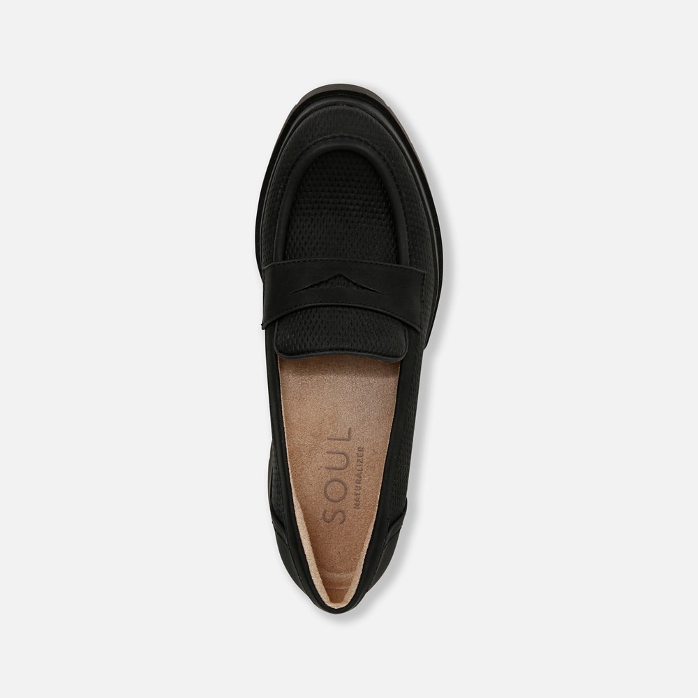 Naturalizer SOUL Ophelia Lug Sole Loafer - Black Faux Leather Naturalizer SOUL Ophelia Lug Sole Loafer - Black Faux Leather