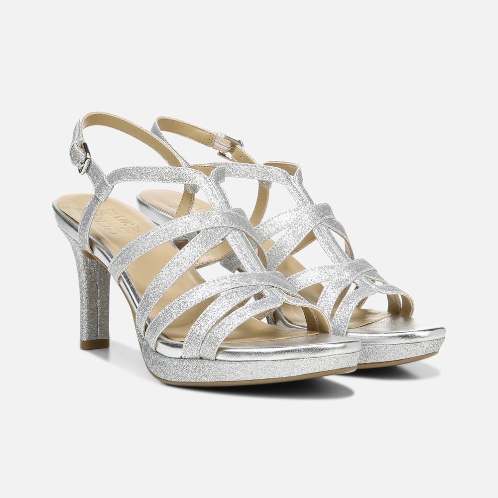 Naturalizer Baylor Dress Sandal - Silver Glitter Synthetic