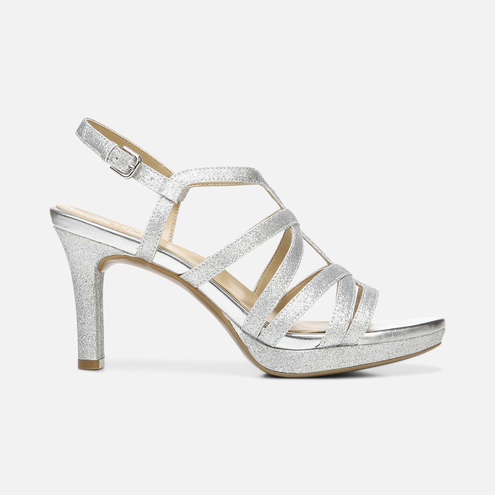 Naturalizer Baylor Dress Sandal - Silver Glitter Synthetic Naturalizer Baylor Dress Sandal - Silver Glitter Synthetic