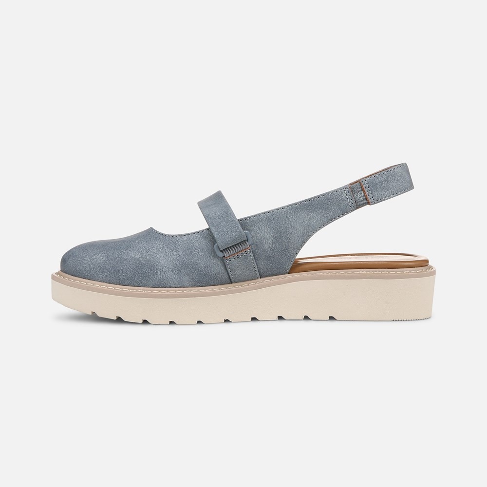 Naturalizer Edison Slingback Mary Jane - Mid Blue Faux Leather Naturalizer Edison Slingback Mary Jane - Mid Blue Faux Leather