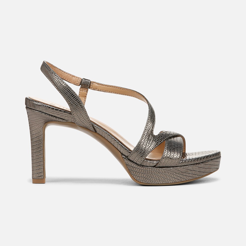 Naturalizer Abby Dress Sandal - Pewter Faux Leather Naturalizer Abby Dress Sandal - Pewter Faux Leather