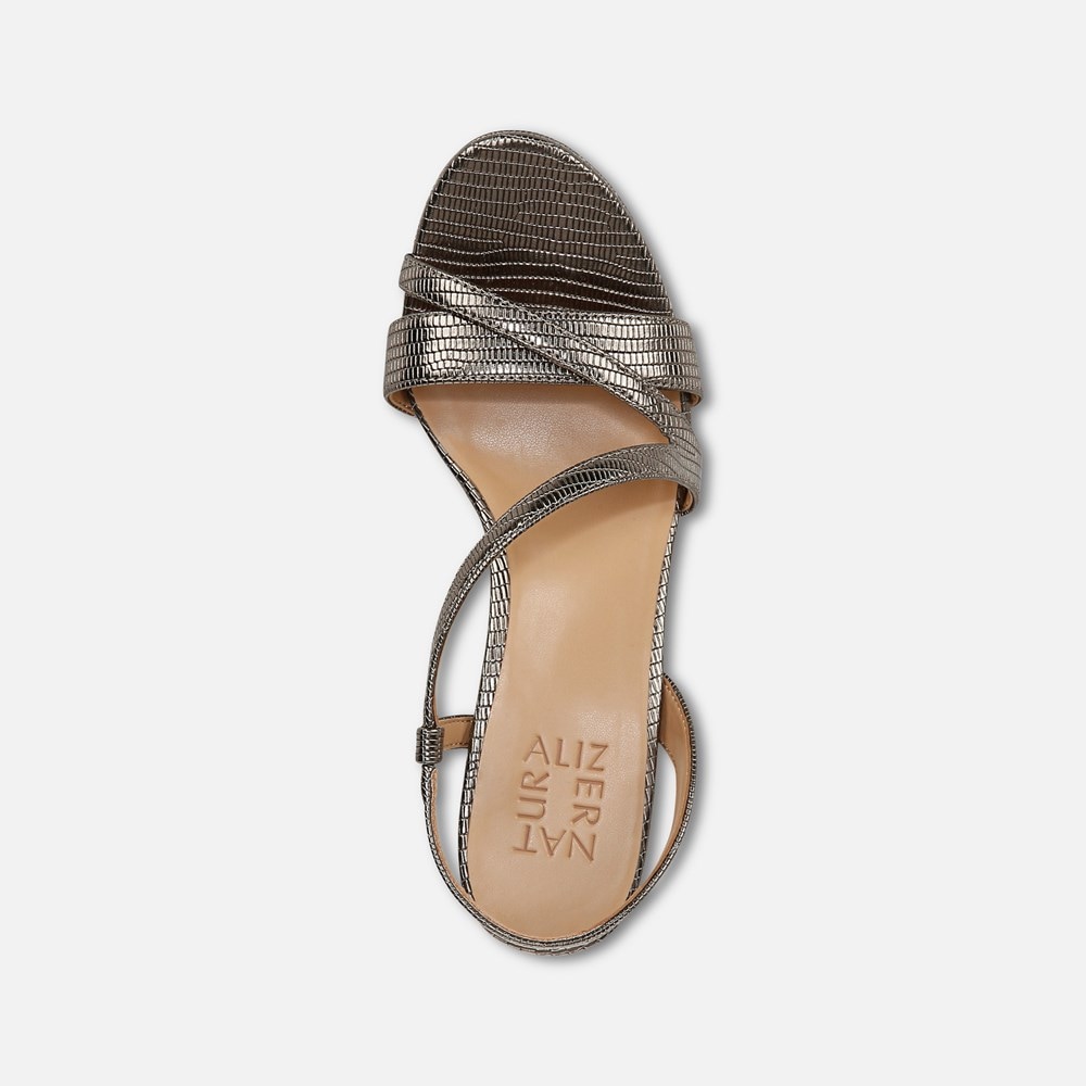 Naturalizer Abby Dress Sandal - Pewter Faux Leather Naturalizer Abby Dress Sandal - Pewter Faux Leather
