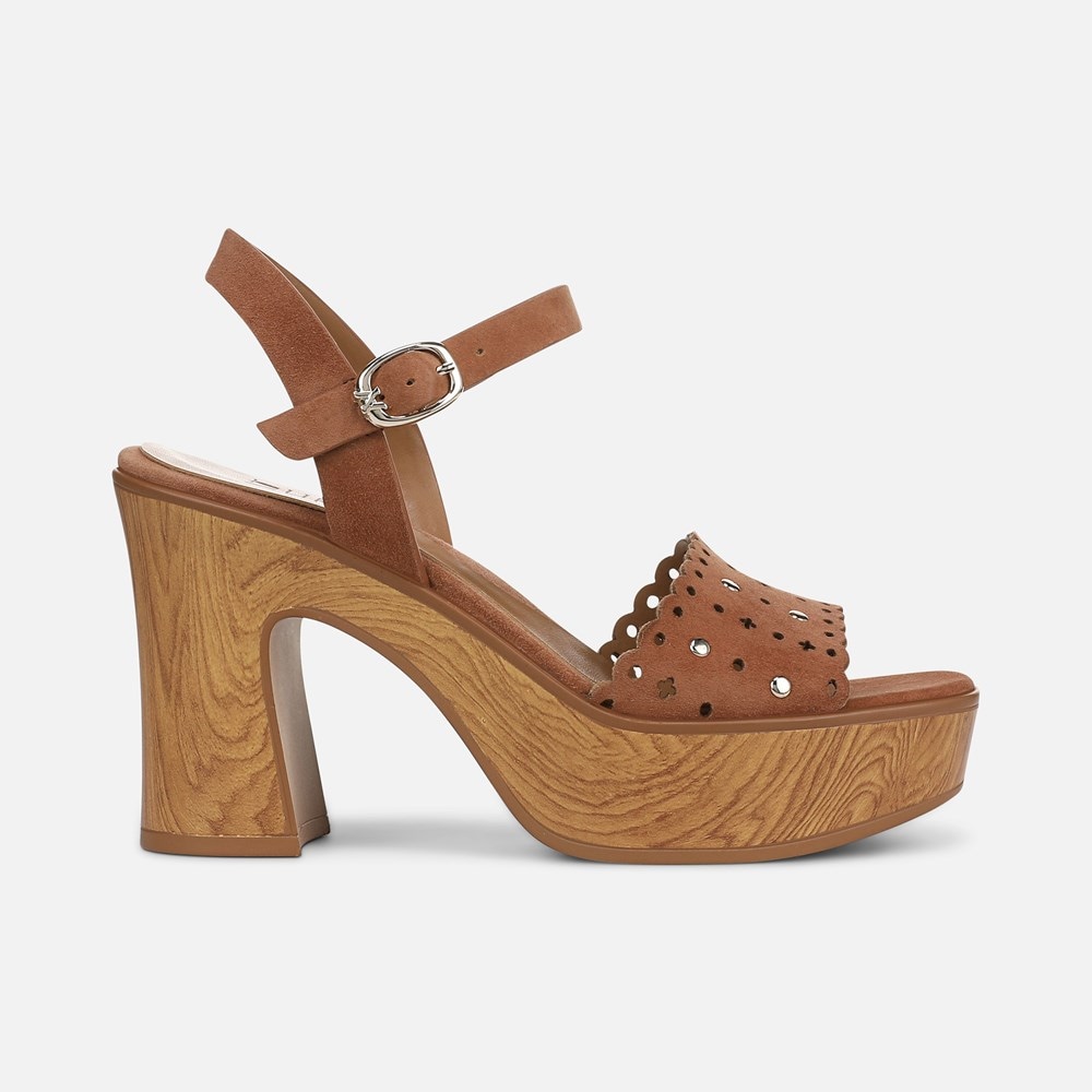 Naturalizer Kira Platform Sandal - English Tea Brown Suede