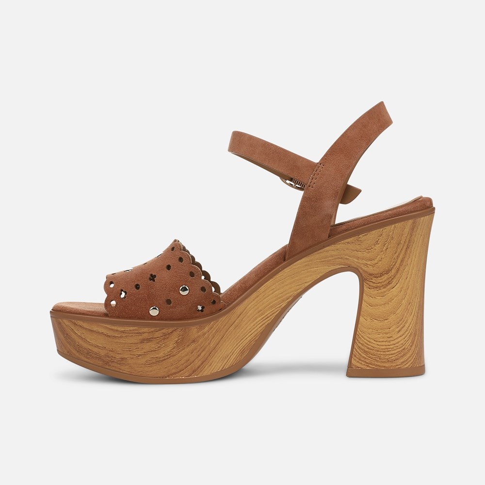 Naturalizer Kira Platform Sandal - English Tea Brown Suede
