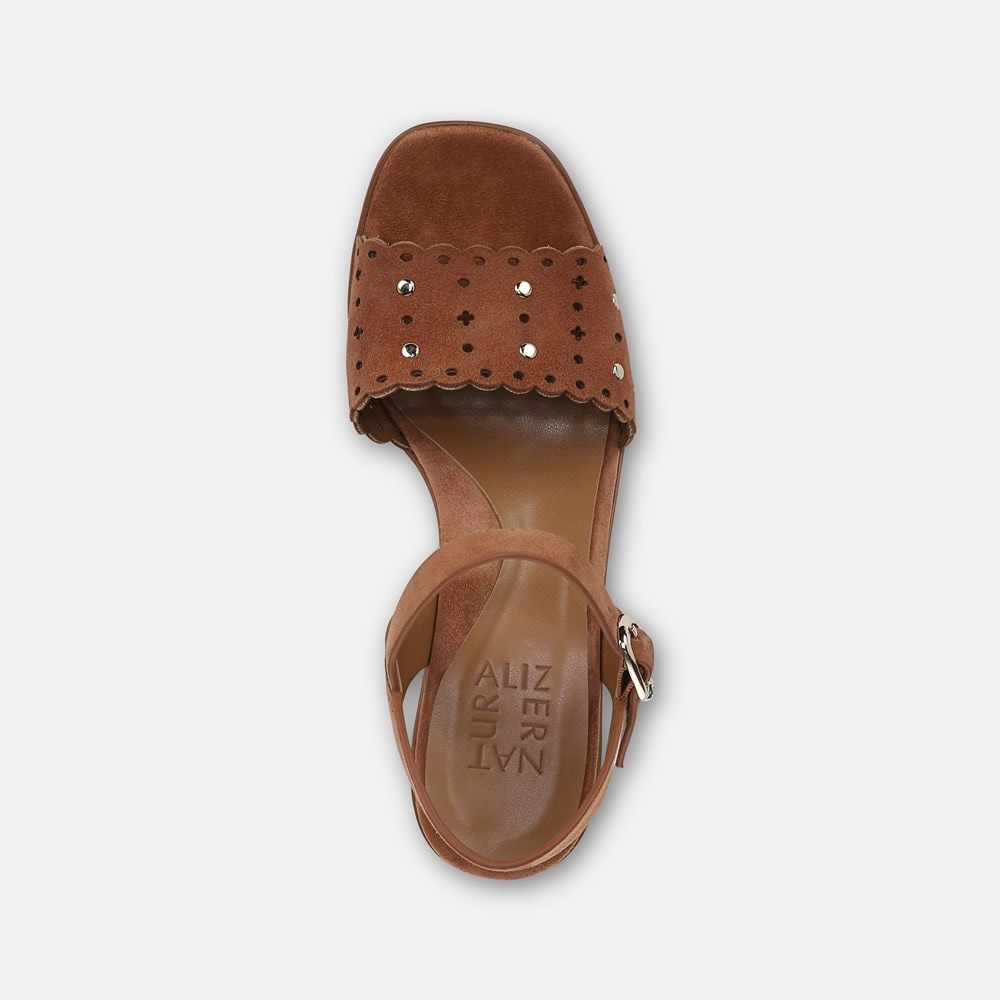 Naturalizer Kira Platform Sandal - English Tea Brown Suede