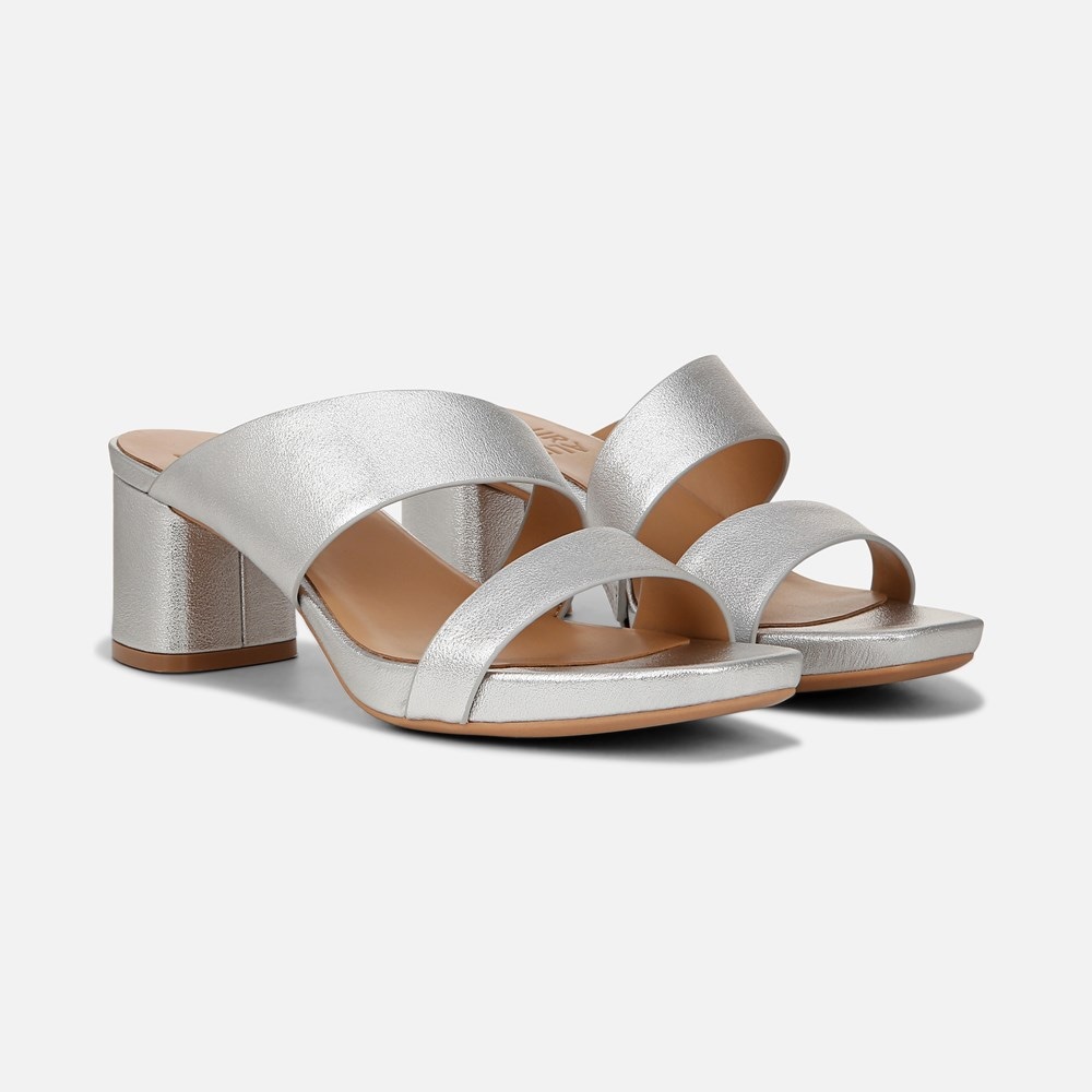 Naturalizer Inez Dress Sandal - Silver Faux Leather Naturalizer Inez Dress Sandal - Silver Faux Leather