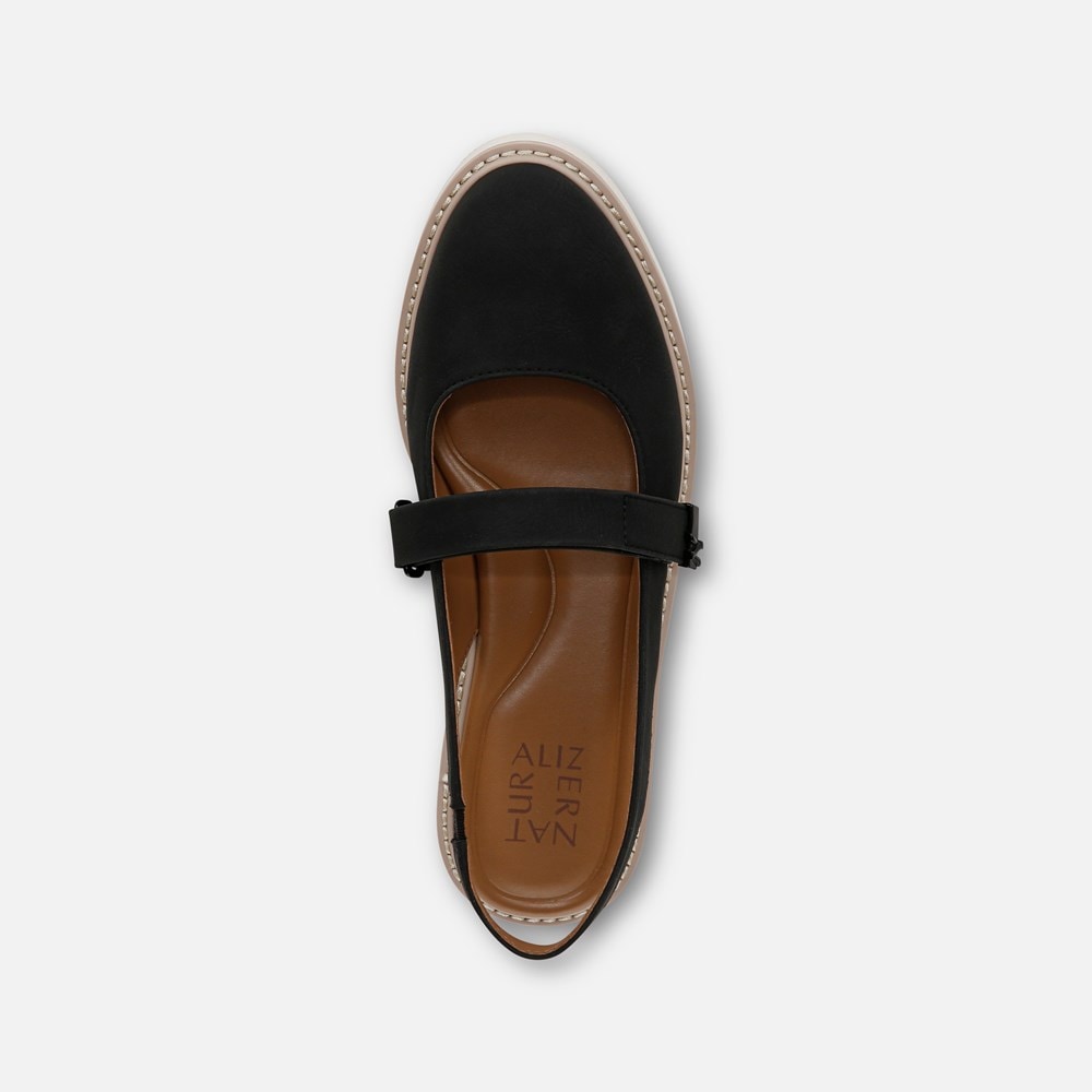 Naturalizer Edison Slingback Mary Jane - Black Faux Leather Naturalizer Edison Slingback Mary Jane - Black Faux Leather