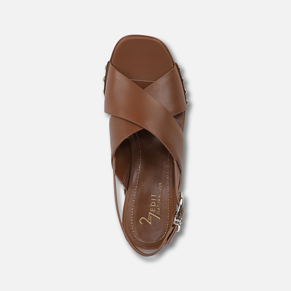 Naturalizer 27 EDIT Kirsten Platform Slingback - English Tea Brown Leather Naturalizer 27 EDIT Kirsten Platform Slingback - English Tea Brown Leather