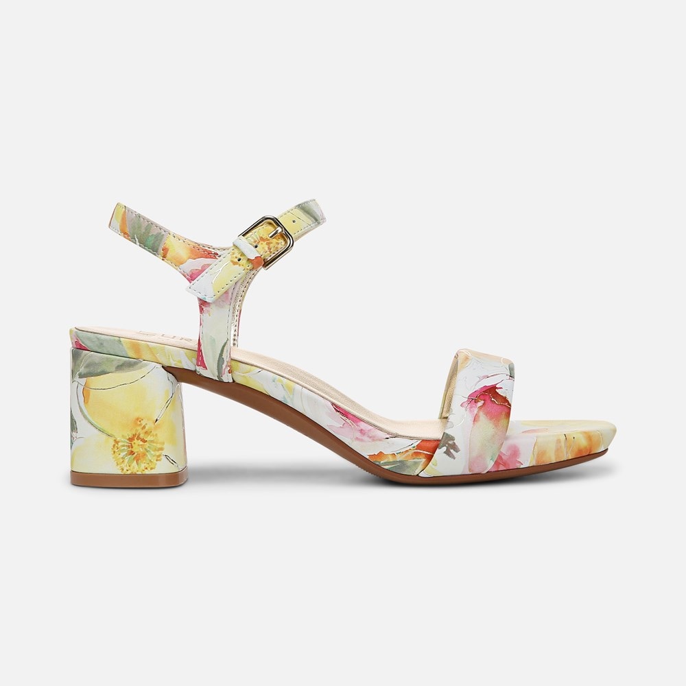 Naturalizer Izzy Dress Sandal - Sunlight Yellow Floral Leather Naturalizer Izzy Dress Sandal - Sunlight Yellow Floral Leather