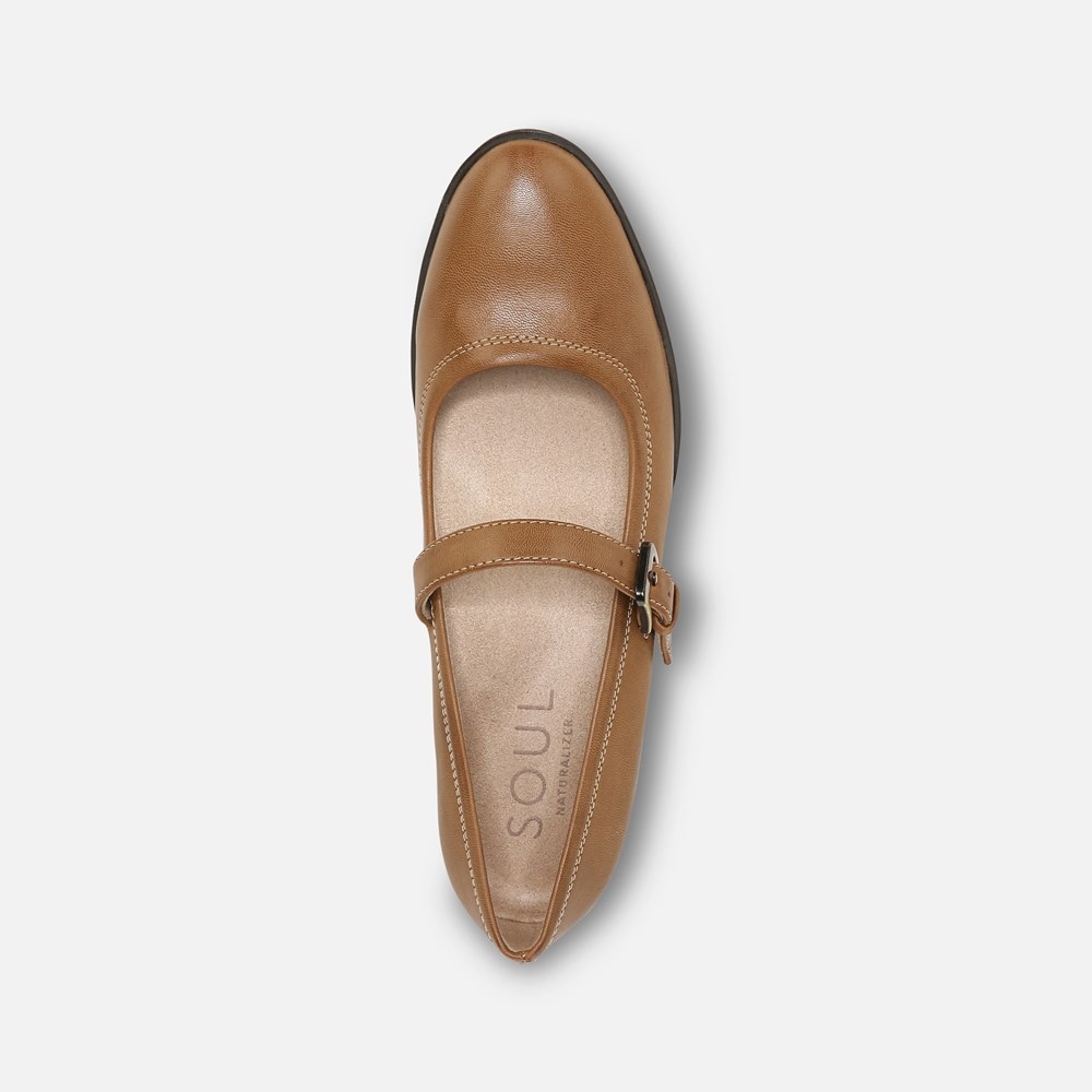 Naturalizer SOUL Ramona Mary Jane Flat - English Tea Brown Synthetic Naturalizer SOUL Ramona Mary Jane Flat - English Tea Brown Synthetic