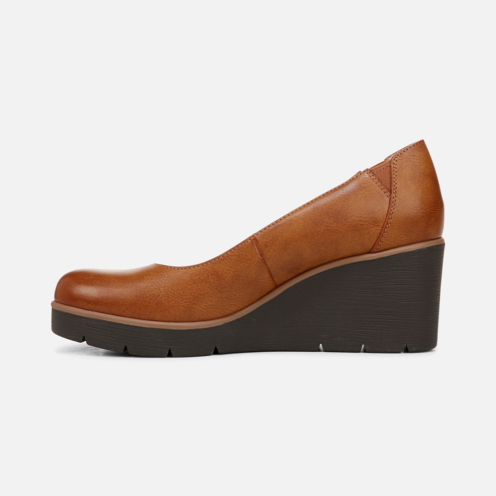 Naturalizer SOUL About Time Wedge Pump - Gingerbread Brown Faux Leather Naturalizer SOUL About Time Wedge Pump - Gingerbread Brown Faux Leather