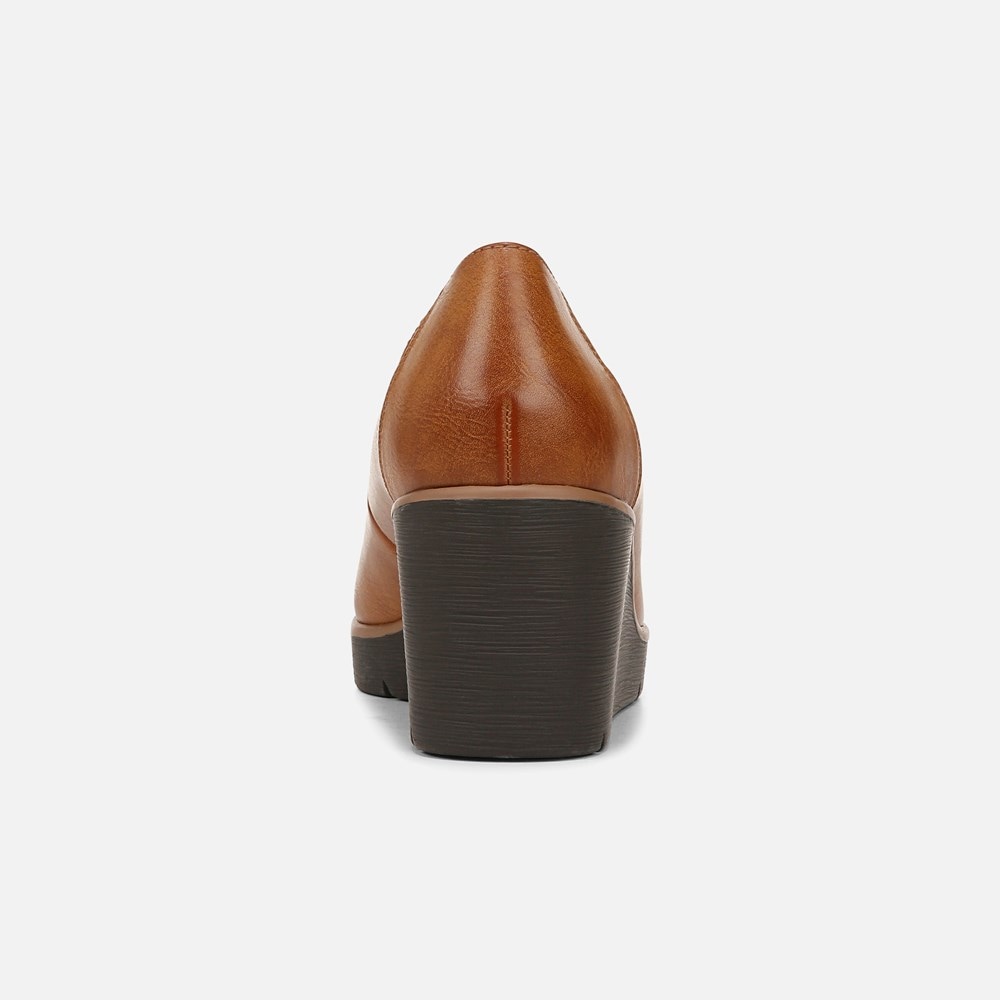 Naturalizer SOUL About Time Wedge Pump - Gingerbread Brown Faux Leather Naturalizer SOUL About Time Wedge Pump - Gingerbread Brown Faux Leather