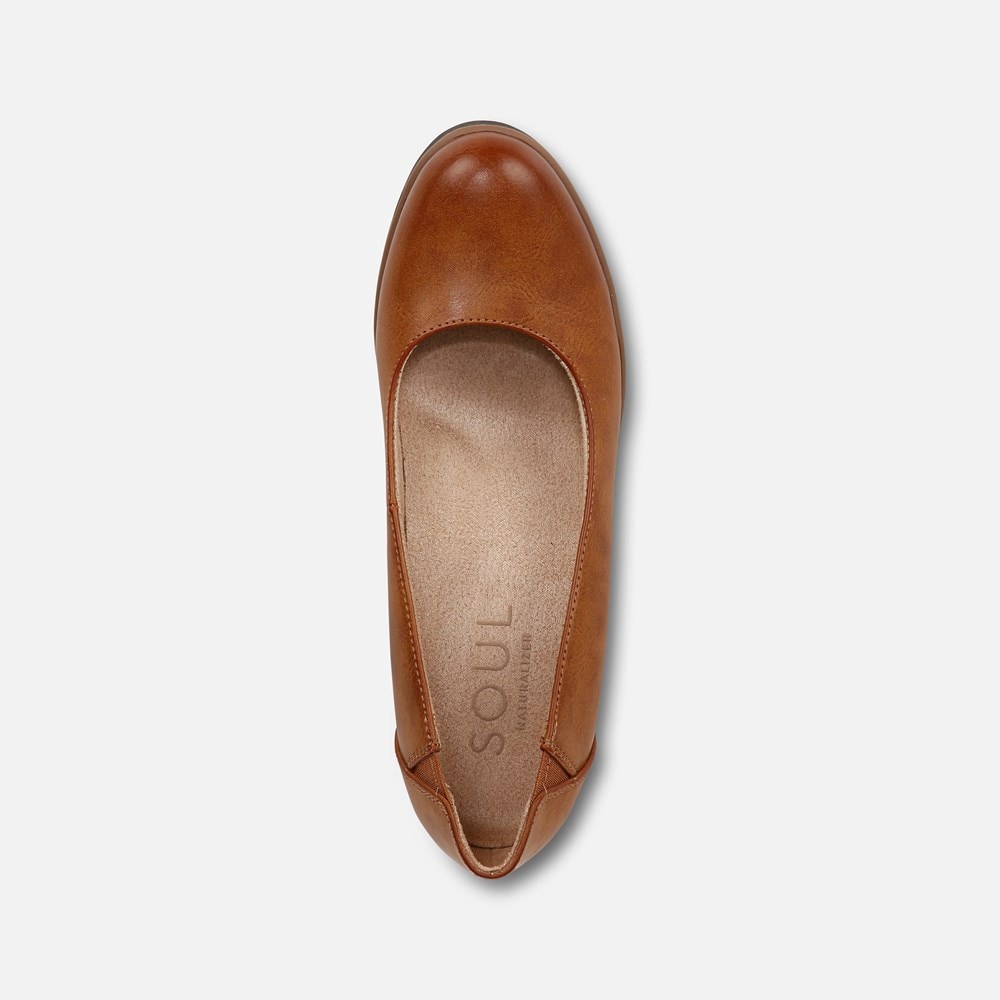 Naturalizer SOUL About Time Wedge Pump - Gingerbread Brown Faux Leather Naturalizer SOUL About Time Wedge Pump - Gingerbread Brown Faux Leather