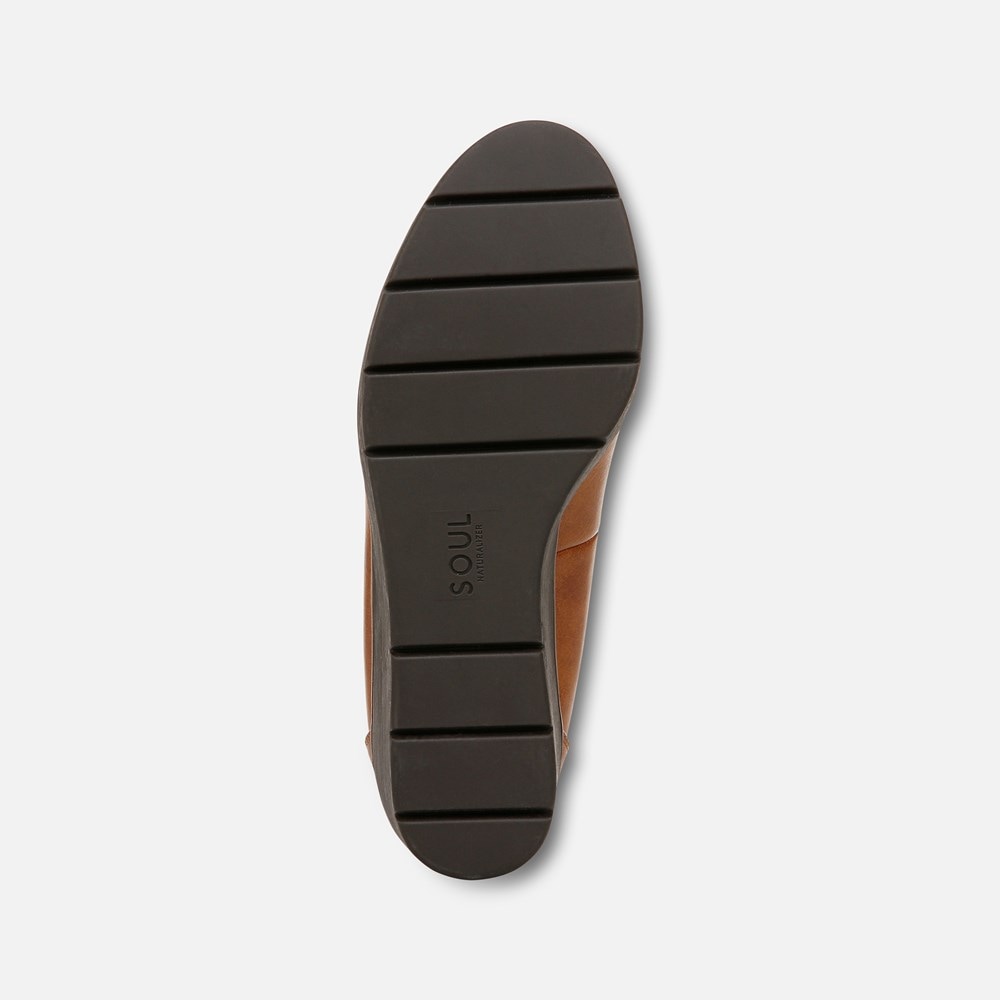 Naturalizer SOUL About Time Wedge Pump - Gingerbread Brown Faux Leather Naturalizer SOUL About Time Wedge Pump - Gingerbread Brown Faux Leather
