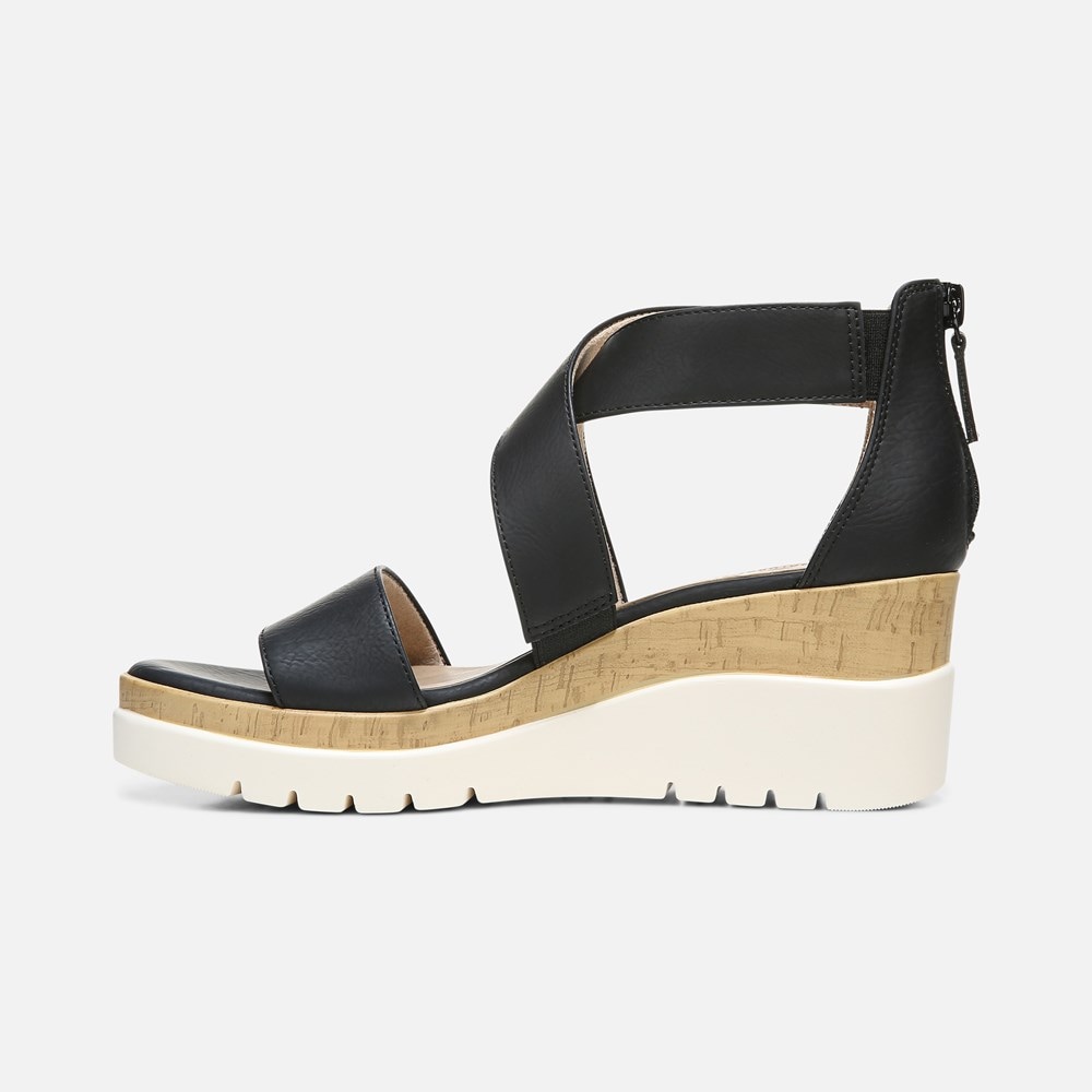 Naturalizer Soul Goodtimes Wedge Sandal - Black Synthetic Naturalizer Soul Goodtimes Wedge Sandal - Black Synthetic