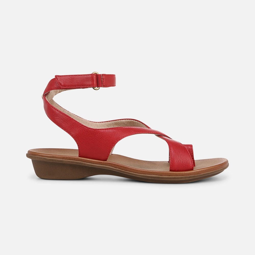 Naturalizer Soul Sivan Strappy Sandal - Ruby Red Faux Leather Naturalizer Soul Sivan Strappy Sandal - Ruby Red Faux Leather