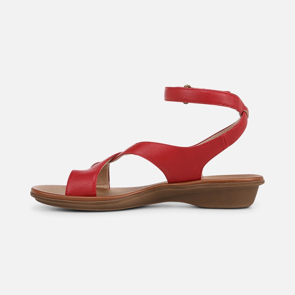 Naturalizer Soul Sivan Strappy Sandal - Ruby Red Faux Leather Naturalizer Soul Sivan Strappy Sandal - Ruby Red Faux Leather