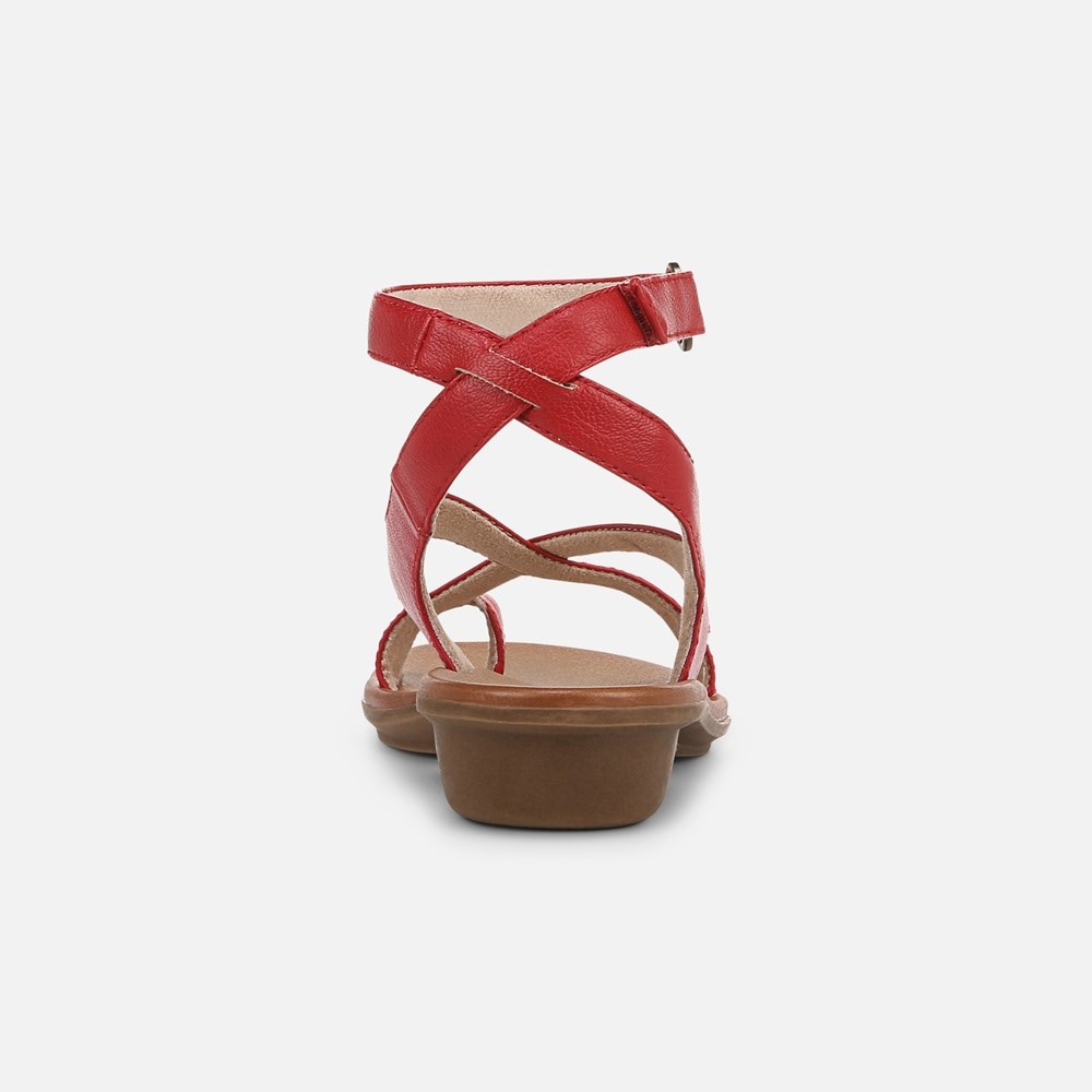 Naturalizer Soul Sivan Strappy Sandal - Ruby Red Faux Leather Naturalizer Soul Sivan Strappy Sandal - Ruby Red Faux Leather