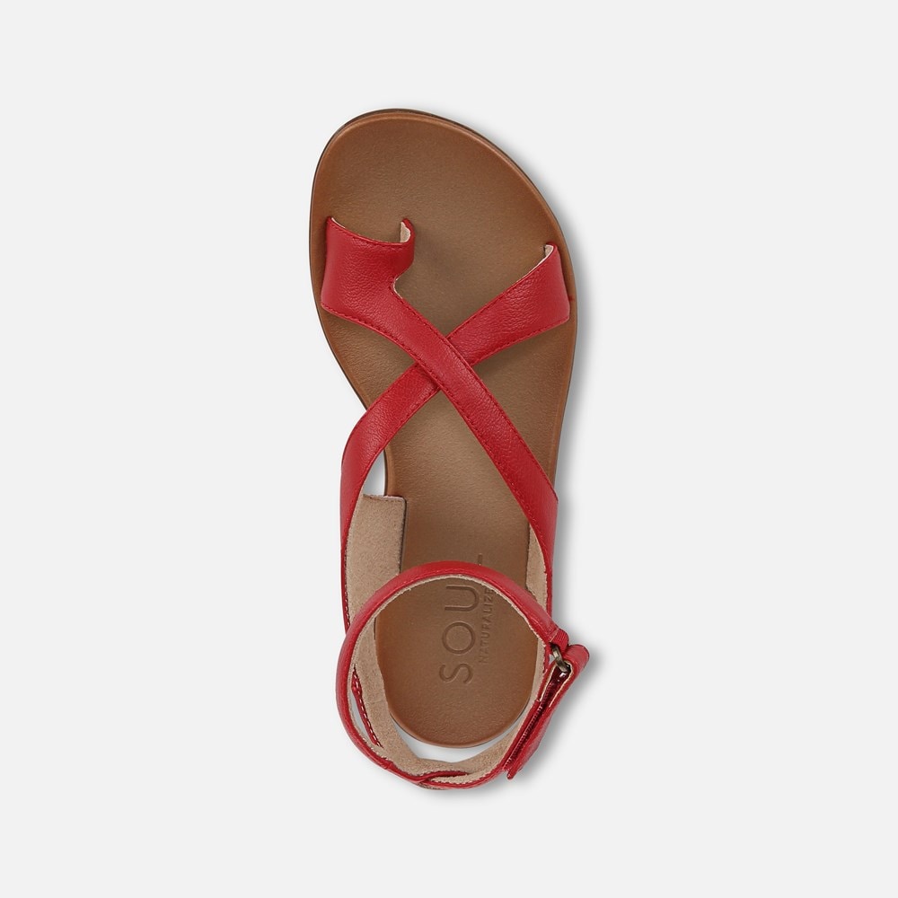 Naturalizer Soul Sivan Strappy Sandal - Ruby Red Faux Leather Naturalizer Soul Sivan Strappy Sandal - Ruby Red Faux Leather