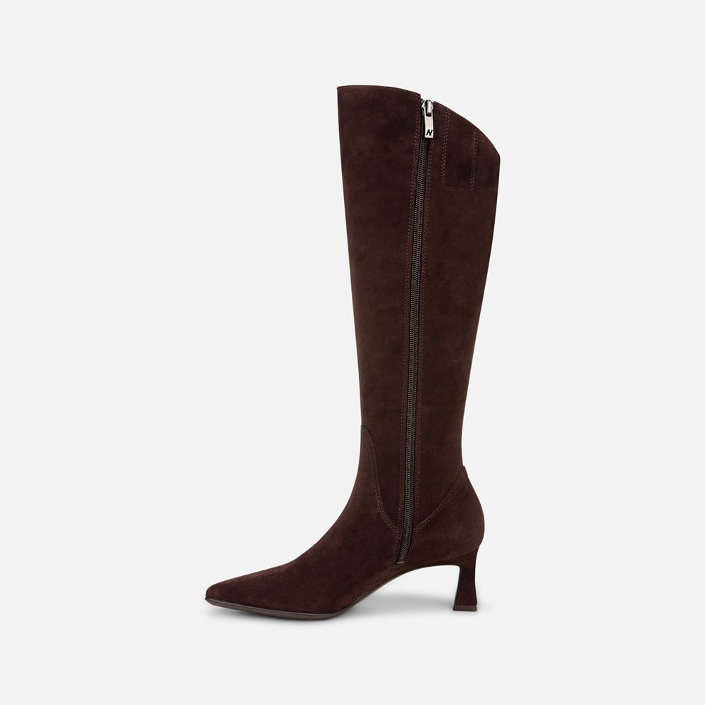 Naturalizer Deesha Wide Calf Knee High Boot - Mahogany Brown Suede Naturalizer Deesha Wide Calf Knee High Boot - Mahogany Brown Suede