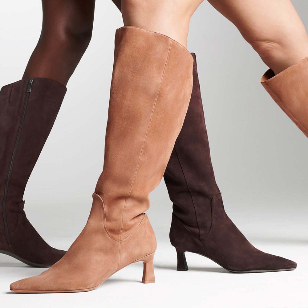 Naturalizer Deesha Wide Calf Knee High Boot - Mahogany Brown Suede Naturalizer Deesha Wide Calf Knee High Boot - Mahogany Brown Suede