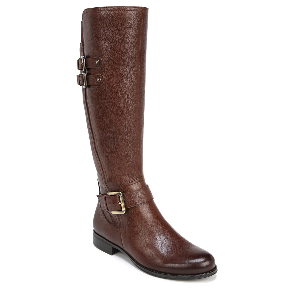 Naturalizer Jessie Wide Calf Knee High Boot - Chocolate Bar Leather