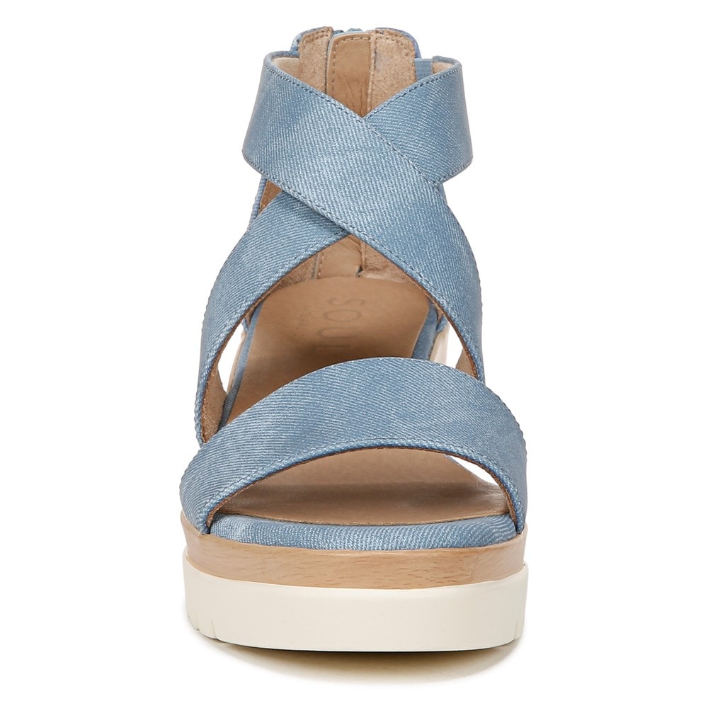 Naturalizer Soul Goodtimes Wedge Sandal - Mid Blue Fabric Naturalizer Soul Goodtimes Wedge Sandal - Mid Blue Fabric