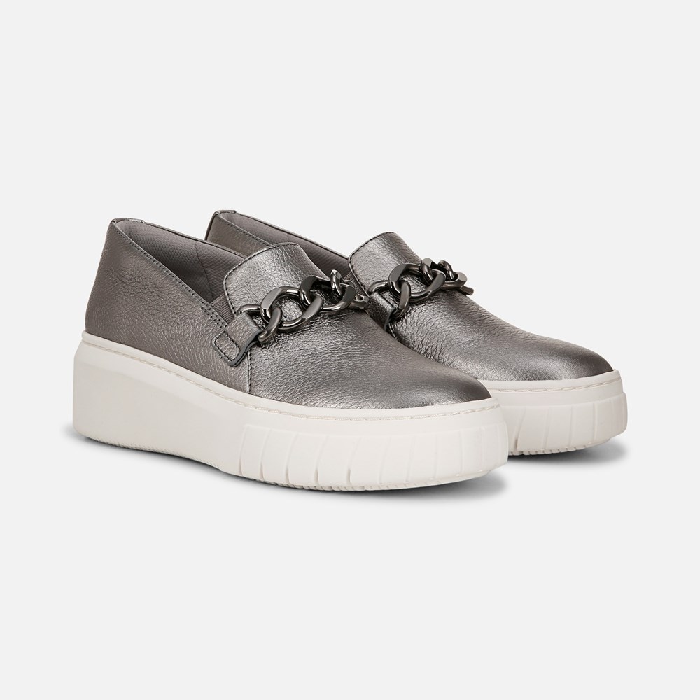 Naturalizer Daphne Slip on Sneaker - Pewter Leather