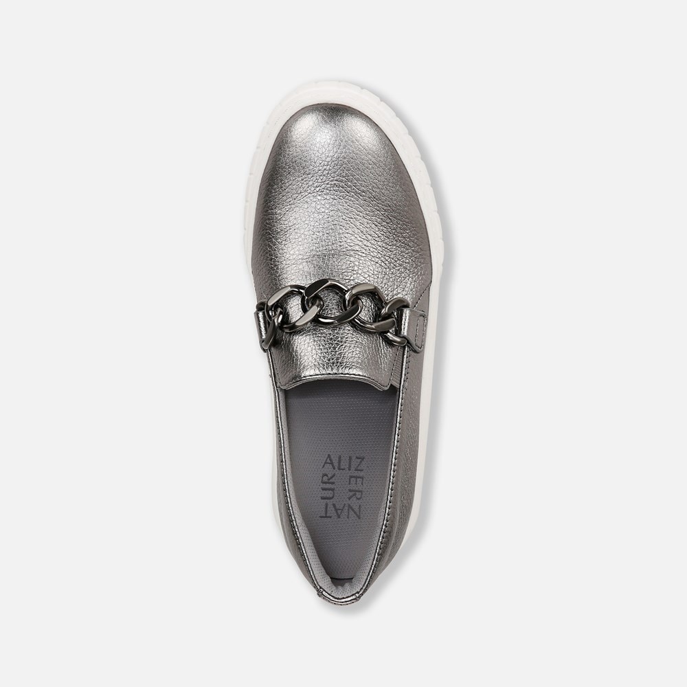 Naturalizer Daphne Slip on Sneaker - Pewter Leather Naturalizer Daphne Slip on Sneaker - Pewter Leather