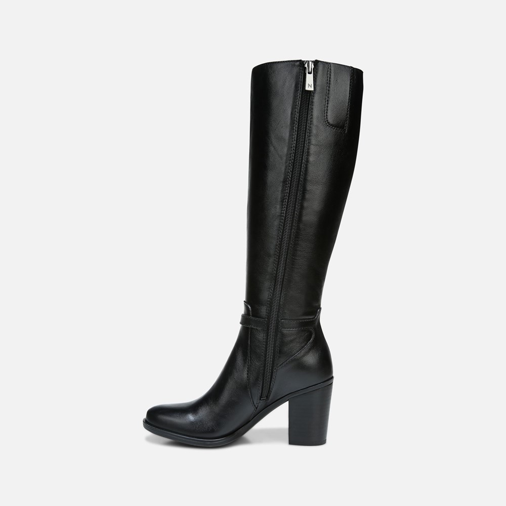 Naturalizer Kalina Narrow Calf Knee High Boot - Black Leather Naturalizer Kalina Narrow Calf Knee High Boot - Black Leather