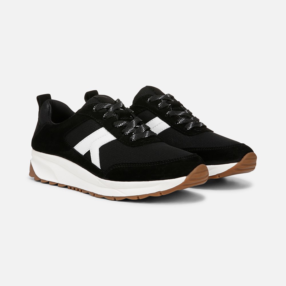 Naturalizer Shay Jogger Lace Up Sneaker - Black Mesh / Suede