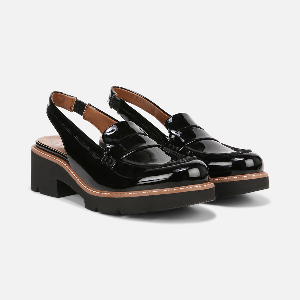 Naturalizer Darry Lug Sole Slingback Loafer - Black Patent Naturalizer Darry Lug Sole Slingback Loafer - Black Patent