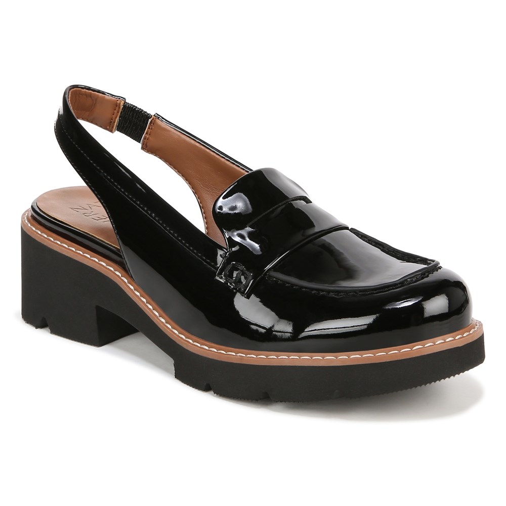 Naturalizer Darry Lug Sole Slingback Loafer - Black Patent Naturalizer Darry Lug Sole Slingback Loafer - Black Patent