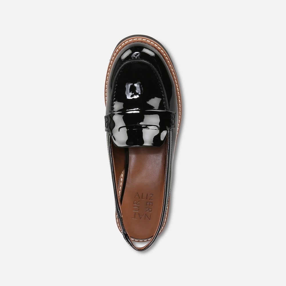 Naturalizer Darry Lug Sole Slingback Loafer - Black Patent Naturalizer Darry Lug Sole Slingback Loafer - Black Patent