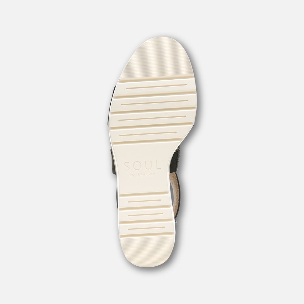 Naturalizer Soul Goodtimes Wedge Sandal - Black Synthetic Naturalizer Soul Goodtimes Wedge Sandal - Black Synthetic